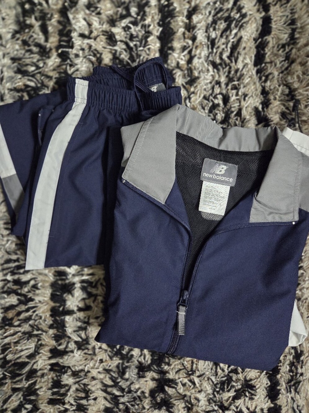 New Balance Men's Navy Gray Track Jacket & Pants Set